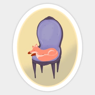 Fox on Armchair Sticker